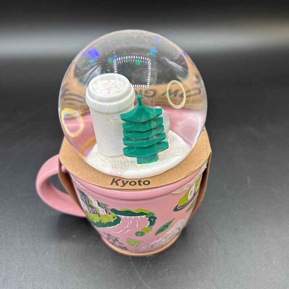 Starbucks Kyoto Japan Snow Globe Mug 89mL Pink Area Limited Edition New - Picture 5 of 10